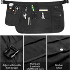 Tool Apron Half Canvas Apron With Muti-Pockets for Home Garden Painting Crafting Woodworking black（Only apron）