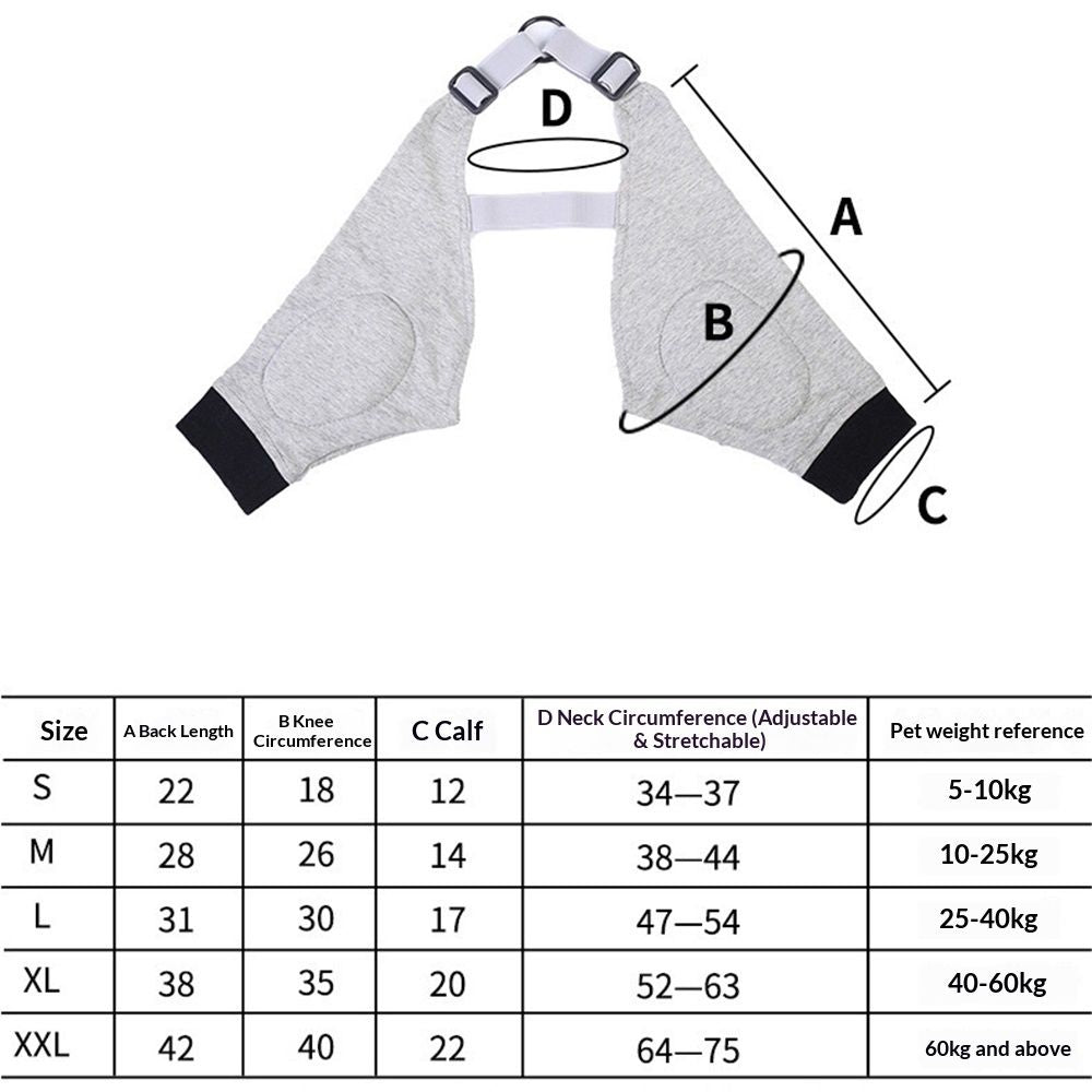 Dog Elbow Protector for Calluses, Recovery Suit for Front Legs, Cone Collar Alternative to Stop Licking Wounds, Cover Sleeve for Small Medium Large Dogs gray (M)