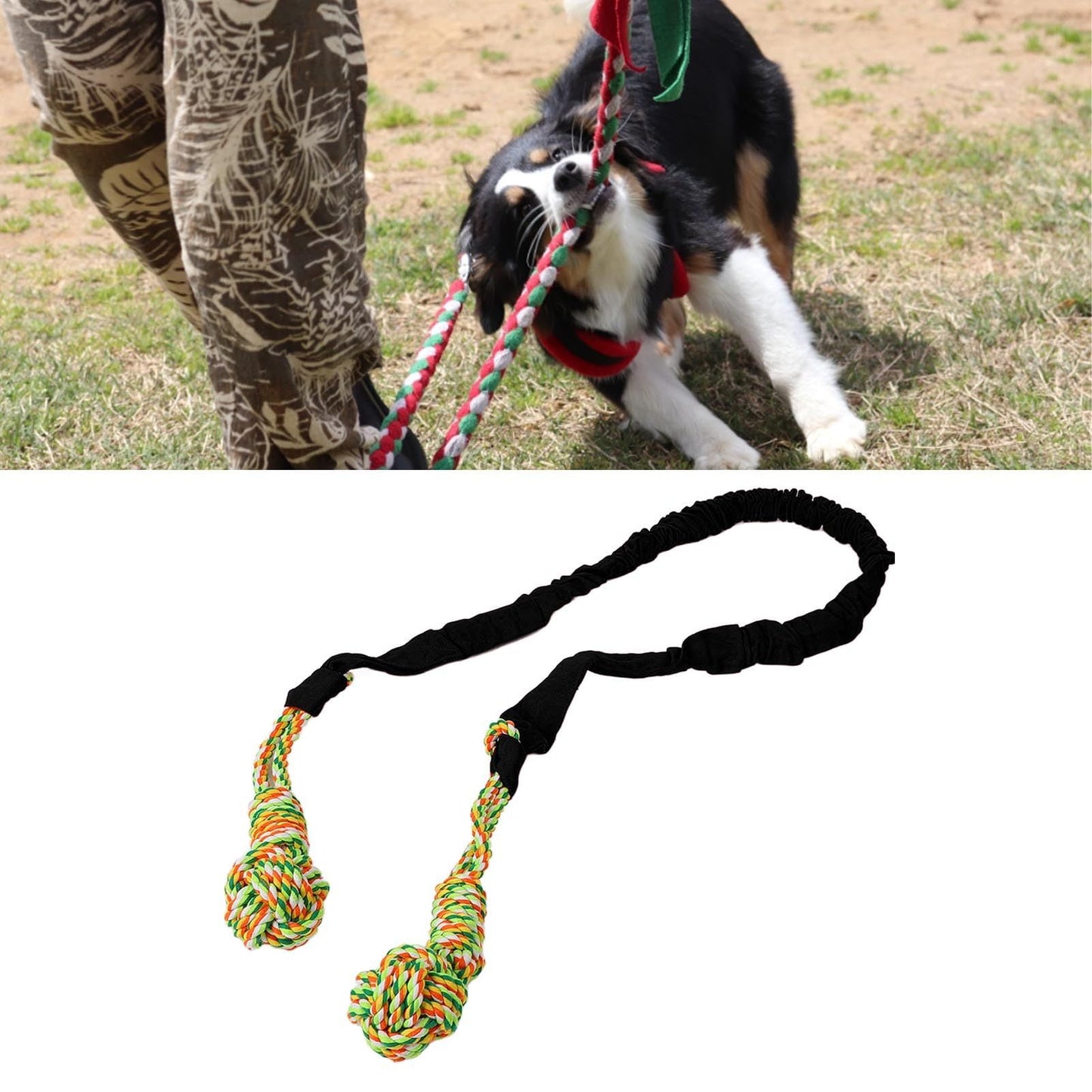 Tug of War Dog Toy for Pitbull Medium to Large Dogs, Indoor Outdoor Use Bungee Hanging Exercise Ropes Muscle Builder Interactive Toys black (Door Hanging Style)