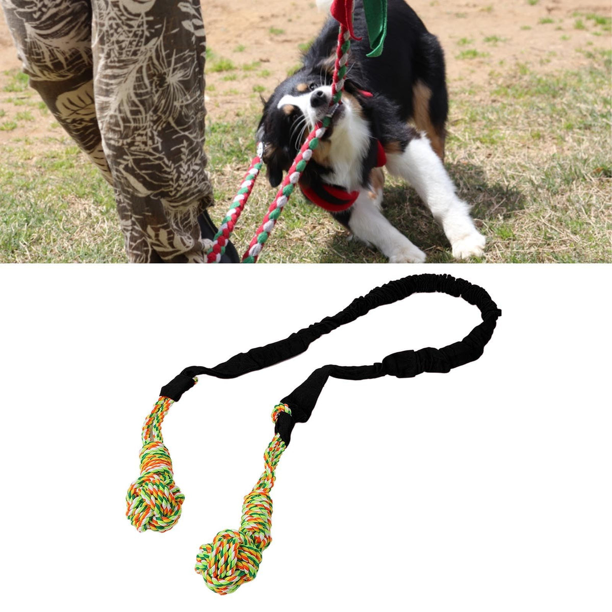 Tug of War Dog Toy for Pitbull Medium to Large Dogs, Indoor Outdoor Use Bungee Hanging Exercise Ropes Muscle Builder Interactive Toys black (Door Hanging Style)