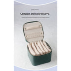 Travel Jewelry Organizer, Jewelry Travle Case with 6 Velvet Jewelry Bags, Portable Travel Jewelry Storage Box, Valentines Gifts for Women (Green)