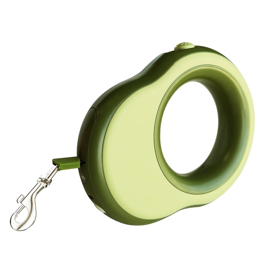 Telescopic dog leash, 11.5 feet extendable dog leash, suitable for dogs weighing 0-55 pounds, one handed lock, 360 ° tangle free strong light, perfect for medium to large dogs, green