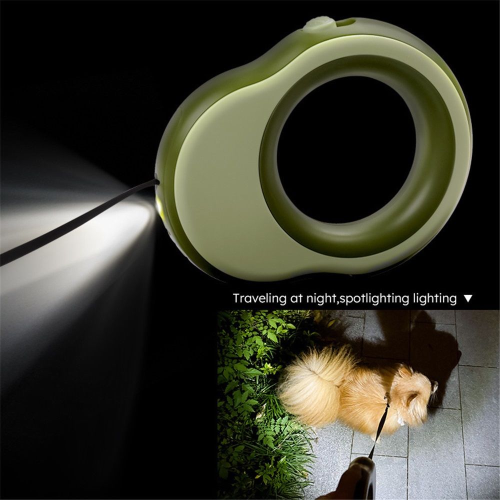 Telescopic dog leash, 11.5 feet extendable dog leash, suitable for dogs weighing 0-55 pounds, one handed lock, 360 ° tangle free strong light, perfect for medium to large dogs, green