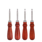 Leather Edge Bevelers, 4pc High Carbon Steel Edge Skiving Set, Wood Hand Edge Bevelers, Leather Craft Keen Edge Cutting for Beveling (0.8mm+1mm+1.2mm+1.4mm)