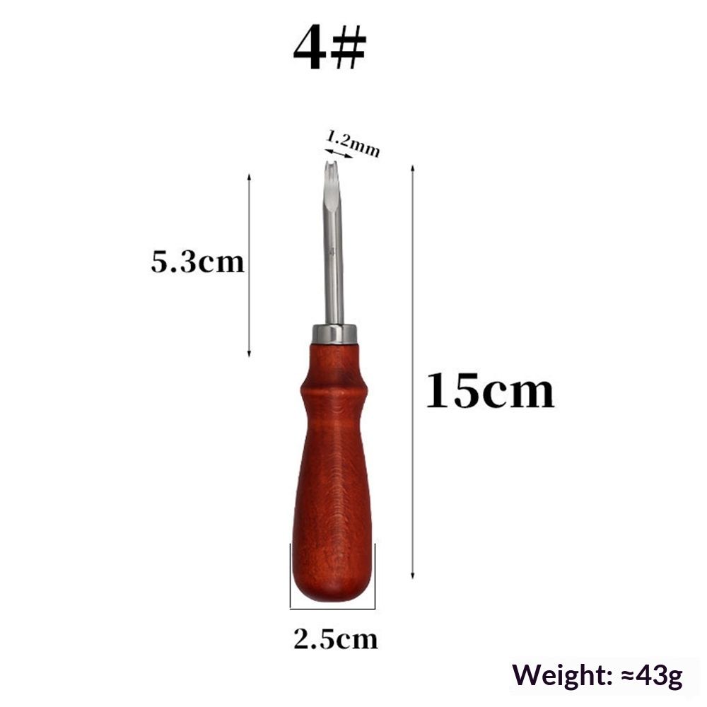 Leather Edge Bevelers, 4pc High Carbon Steel Edge Skiving Set, Wood Hand Edge Bevelers, Leather Craft Keen Edge Cutting for Beveling (0.8mm+1mm+1.2mm+1.4mm)