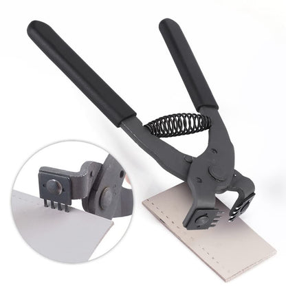 Leather Piercer Leather Craft Hole Punch Tools Hand-Held Silent Pliers Diamond Sewing Stitching Chisel Pricking Iron 4mm (4 Teeth)