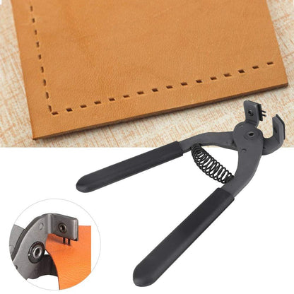 Leather Piercer Leather Craft Hole Punch Tools Hand-Held Silent Pliers Diamond Sewing Stitching Chisel Pricking Iron 4mm (4 Teeth)