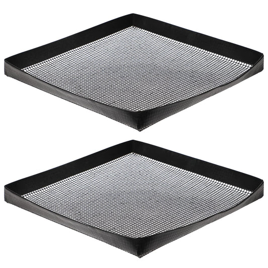 BBQ Grilling Mesh Basket 2 Pcs (12x12") - Heavy Duty Non Stick Reusable Basket for Indoor Cooking & Outdoor Barbecue Grilling - Raised Sides Keeps Food In- Great for Holiday Dinner & Xmas Gift