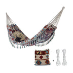 Backyard Hammock with Tassels,Garden Hammocks with Portable Carry,Bag Deluxe Fringe for Patio,Garden,Backyard,Beach,Outdoor and Indoor Porch Fabric