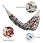 Backyard Hammock with Tassels,Garden Hammocks with Portable Carry,Bag Deluxe Fringe for Patio,Garden,Backyard,Beach,Outdoor and Indoor Porch Fabric
