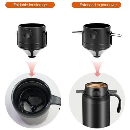 3pcs Camping Coffee Maker Pour Over Coffee Maker Set，Camp Pour Over Set，Portable Coffee Kit for Travel, Camping, Offices, Backpacking