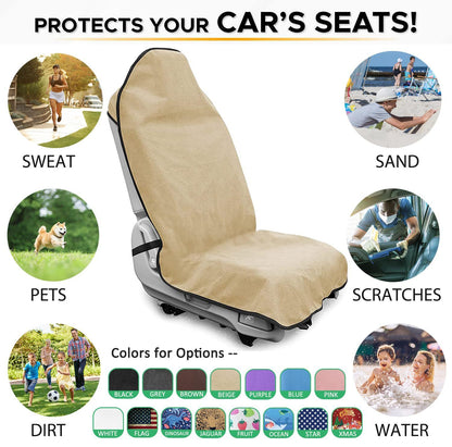 Waterproof Seat Cover Towel, 2PCS Premium Sweat Carseat Protector, Perfect for Universal Anti-Slip Car Truck SUV Seat, Great for Surfing Yoga Gym Workout,