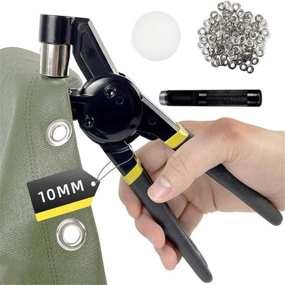 Heavy Duty Grommet Tool Kit Die and 300 Sets of 10MM Grommets,Handheld Manual Eyelet Tool Rivet Press Punch Pliers for Leather Canvas Fabric