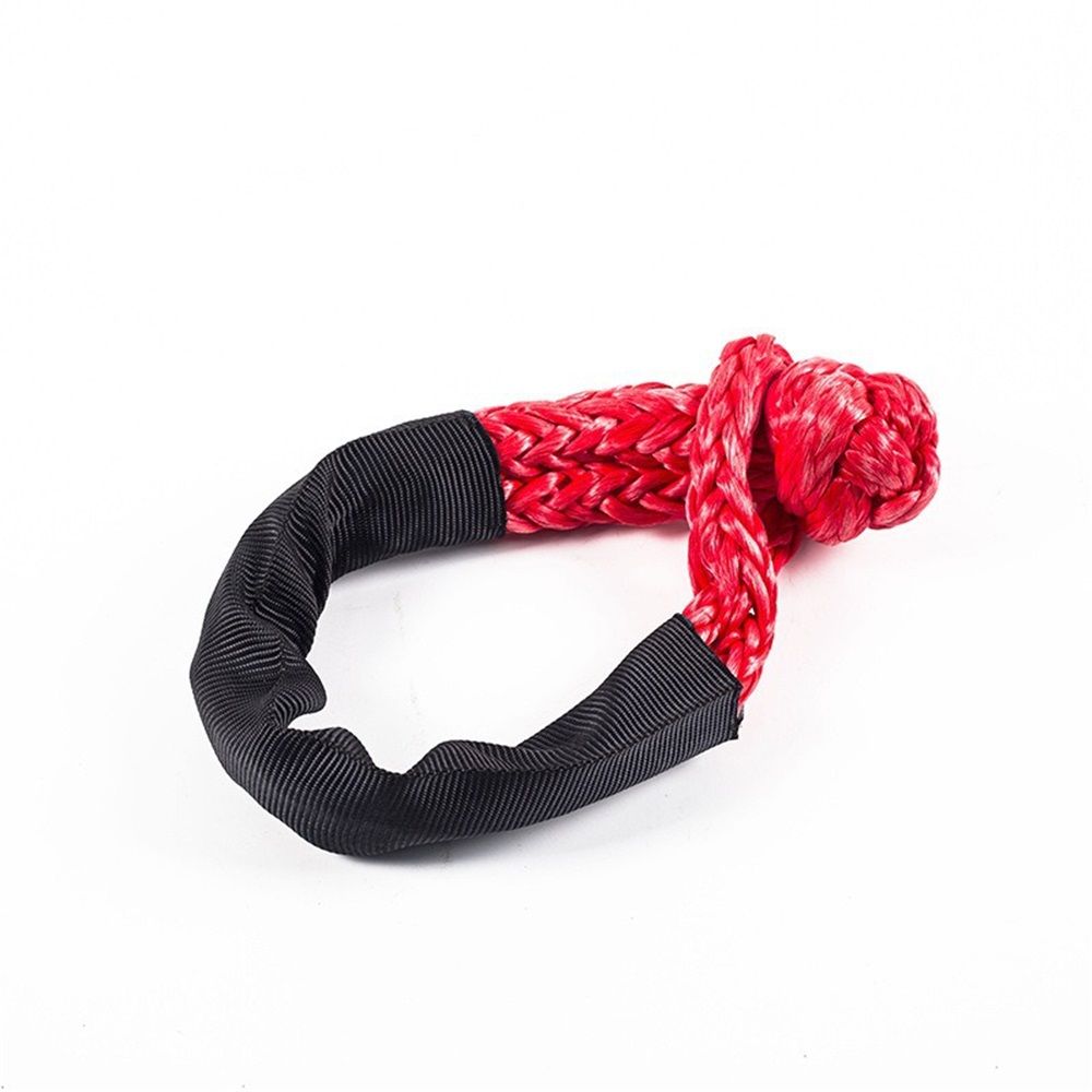 2 Pack Red Soft Shackle Breaking Strength  with Protective Sleeve for Off-Road Sailing Trucks UTV Synthetic Road Recovery Rope Soft Shackle for Recovery