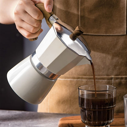 Espresso Maker Pot Cuban Coffee Maker Coffee Maker   | 6 Espresso Cup,Coffee Percolator for Cappuccino or Latte- White