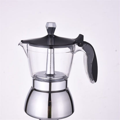 Strong Coffee Maker, Moka Pot Premium Crystal Shape Top Coffee,   4 cup, Classic Italian coffee maker for Coffee Lover