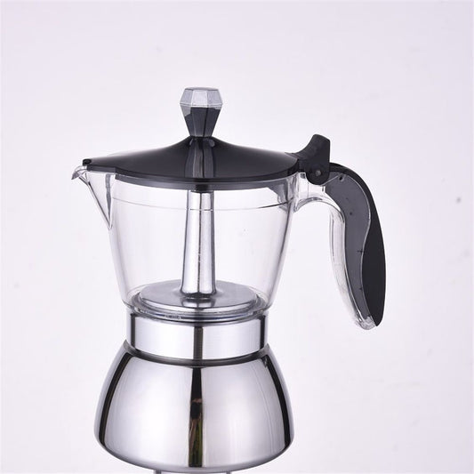 Strong Coffee Maker, Moka Pot Premium Crystal Shape Top Coffee,   4 cup, Classic Italian coffee maker for Coffee Lover