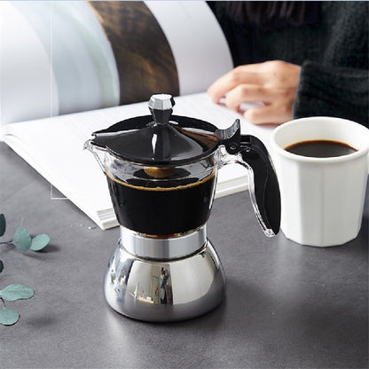 Strong Coffee Maker, Moka Pot Premium Crystal Shape Top Coffee,   4 cup, Classic Italian coffee maker for Coffee Lover