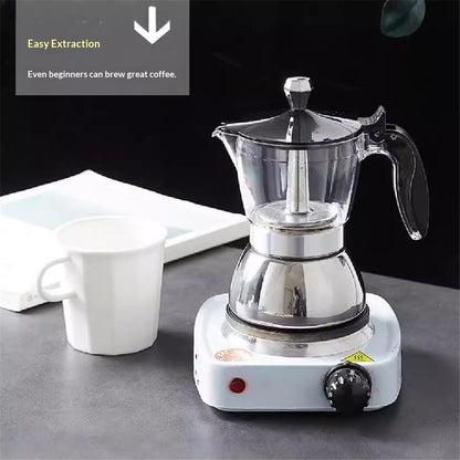 Strong Coffee Maker, Moka Pot Premium Crystal Shape Top Coffee,   4 cup, Classic Italian coffee maker for Coffee Lover
