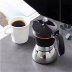 Strong Coffee Maker, Moka Pot Premium Crystal Shape Top Coffee,   4 cup, Classic Italian coffee maker for Coffee Lover