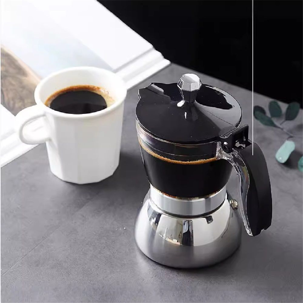 Strong Coffee Maker, Moka Pot Premium Crystal Shape Top Coffee,   4 cup, Classic Italian coffee maker for Coffee Lover