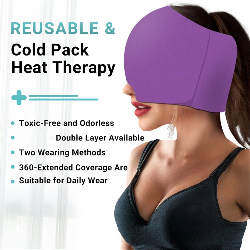 Migraine Relief Cap, Headache Relief Cap, Ice Head Wrap with Hot or Cold Therapy, Ice Hat, Hangover Relief Products, Migraine Mask for Anxiety Relief Improve Sleep, Birthday Gifts for Women