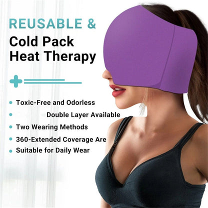 Migraine Relief Cap, Headache Relief Cap, Ice Head Wrap with Hot or Cold Therapy, Ice Hat, Hangover Relief Products, Migraine Mask for Anxiety Relief Improve Sleep, Birthday Gifts for Women