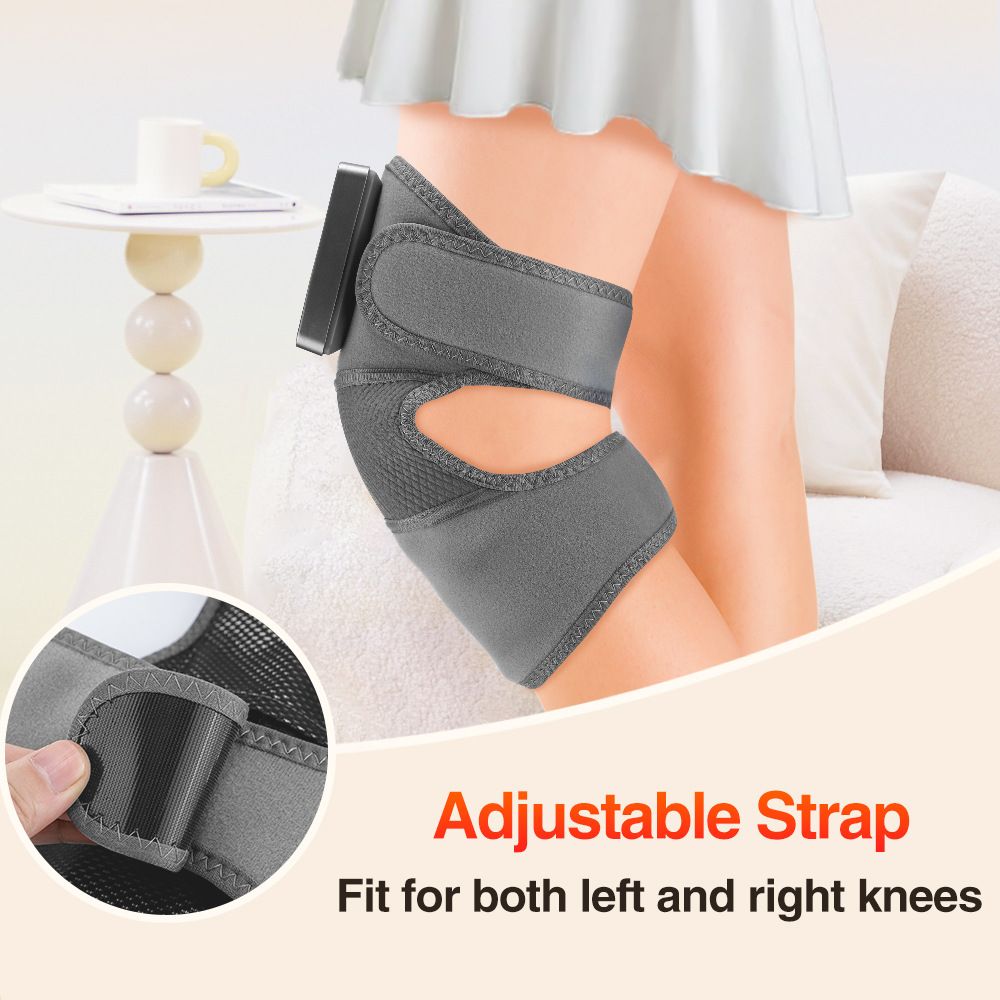 Heated Knee Massager Shoulder Heating Pads Elbow Brace 3 in 1 with Vibration, Cordless Rechargeable Heating Knee Warmers Wrap for Shoulder Elbow Knee Stress Relief（1 pcs）