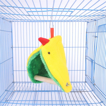 2 pack Winter Warm Bird Hammock Tent Parrots Hanging Nest Shed Hut, Small Birds Soft Plush Sleeping Bed Hideaway Cave for Parakeets , Birdcage Perch Stand Swing Toy