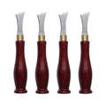 4 PCS Leather Edge Creaser,1.0/1.5/2.0/2.5mm Professional Leather Tool,Edge Creaser Stainless Steel Red Wood Handle Tool for Beginners DIY Leather Craft