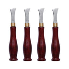 4 PCS Leather Edge Creaser,1.0/1.5/2.0/2.5mm Professional Leather Tool,Edge Creaser Stainless Steel Red Wood Handle Tool for Beginners DIY Leather Craft