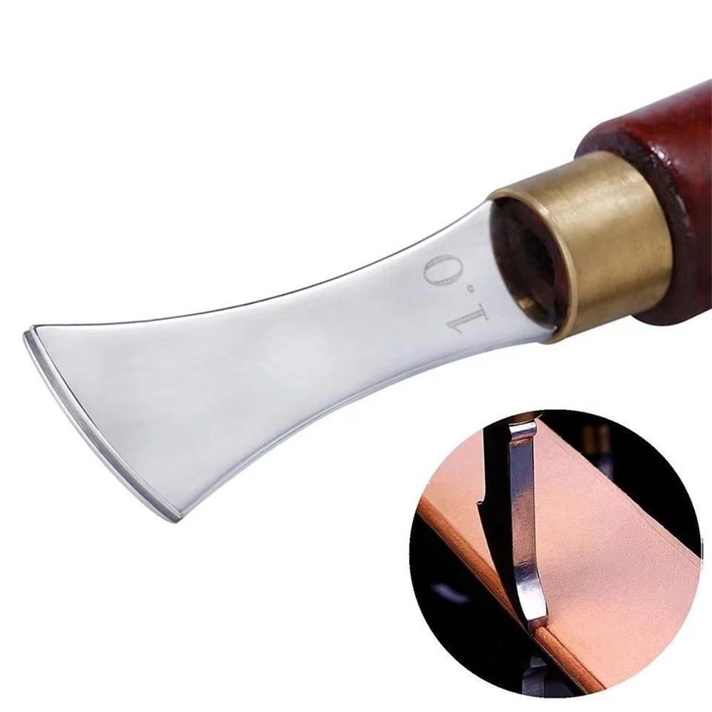 4 PCS Leather Edge Creaser,1.0/1.5/2.0/2.5mm Professional Leather Tool,Edge Creaser Stainless Steel Red Wood Handle Tool for Beginners DIY Leather Craft