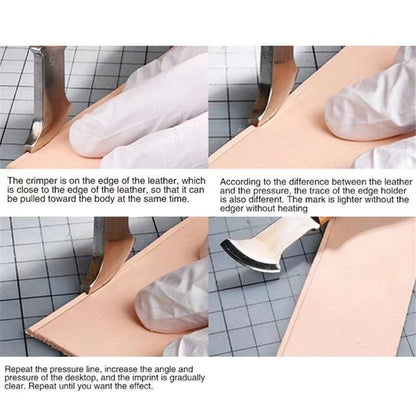 4 PCS Leather Edge Creaser,1.0/1.5/2.0/2.5mm Professional Leather Tool,Edge Creaser Stainless Steel Red Wood Handle Tool for Beginners DIY Leather Craft