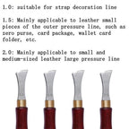 4 PCS Leather Edge Creaser,1.0/1.5/2.0/2.5mm Professional Leather Tool,Edge Creaser Stainless Steel Red Wood Handle Tool for Beginners DIY Leather Craft