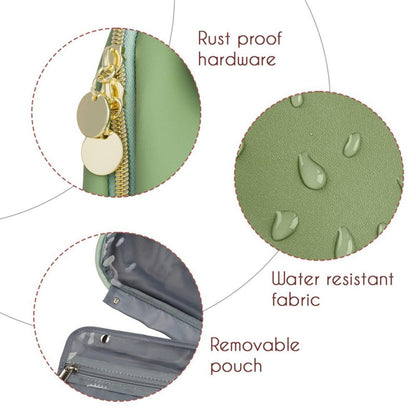 Toiletry Bag for Women, Travel Toiletry Bag Makeup Cosmetic Bag with Hanging Hook, Water-resistant for Toiletries Accessories Brushes Sponge