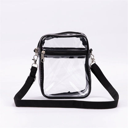 Clear Crossbody Purse Bag, Clear Bag Stadium with Front Pocket for Concerts Sports Festivals (Transparent )