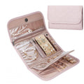 Travel Jewelry Case Organizer, Medium Foldable Storage Roll for Earrings, Necklaces, Rings, Bracelets, Brooches, pink（Excluding jewelry）