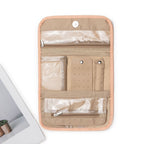 Travel Jewelry Case Organizer, Medium Foldable Storage Roll for Earrings, Necklaces, Rings, Bracelets, Brooches, pink（Excluding jewelry）