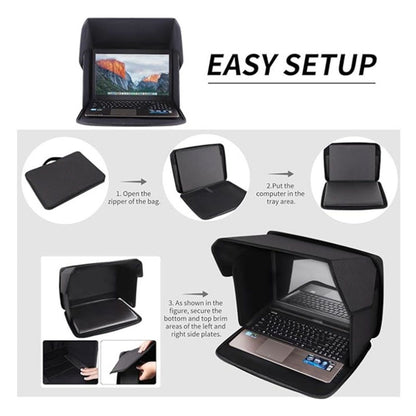 Laptop Sun Shade,Lightweight Laptop Sun Glare Shield Privacy Cover for Working Outside,Computer Privacy Hood Foldable and Portable Shield Cover Computer Hood Outside Glare 12-14''Pat