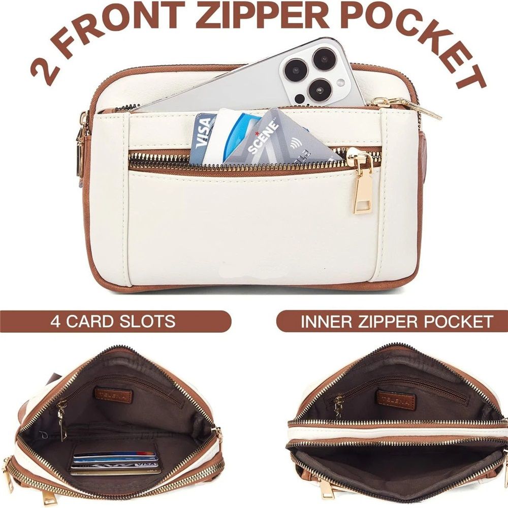 Packs for Women Cross Body Leather Belt Bag Fashionable with Adjustable Strap, Adjustable Strap Fashion Leather Waist Packs, Beige Brown