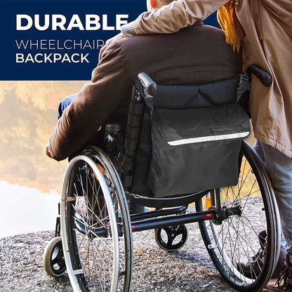 Wheelchair Pouch Bag, Wheelchair Backpack Pockets Wheelchair Bags to Hang on Back Rollator Bag Carry Accessories Storage Bag