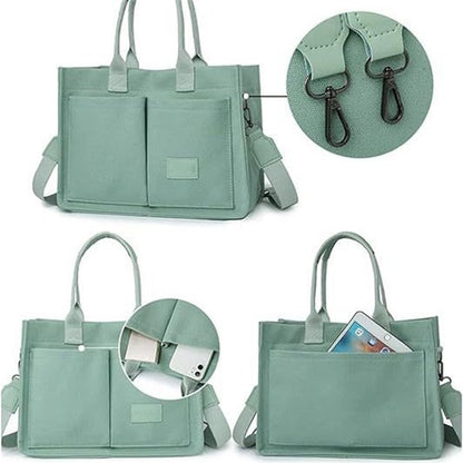 Canvas Tote Bag for Women,Laptop Bag Work Tote Bag Women Crossbody Purse Handbag Shoulder Travel Messenger Gym Tote