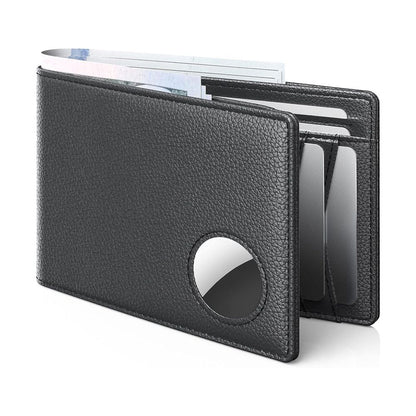 Mens Leather Wallet, Slim, RFID Blocking - Card Capacity | Bill Divider | ID Window (Black, only one bag）