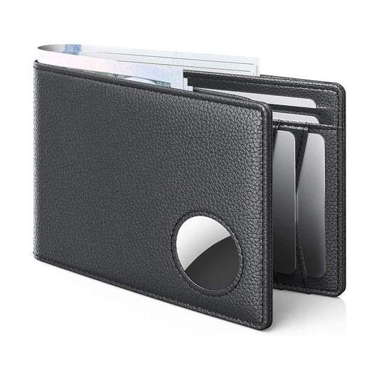Mens Leather Wallet, Slim, RFID Blocking - Card Capacity | Bill Divider | ID Window (Black, only one bag）