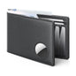 Mens Leather Wallet, Slim, RFID Blocking - Card Capacity | Bill Divider | ID Window (Black, only one bag）