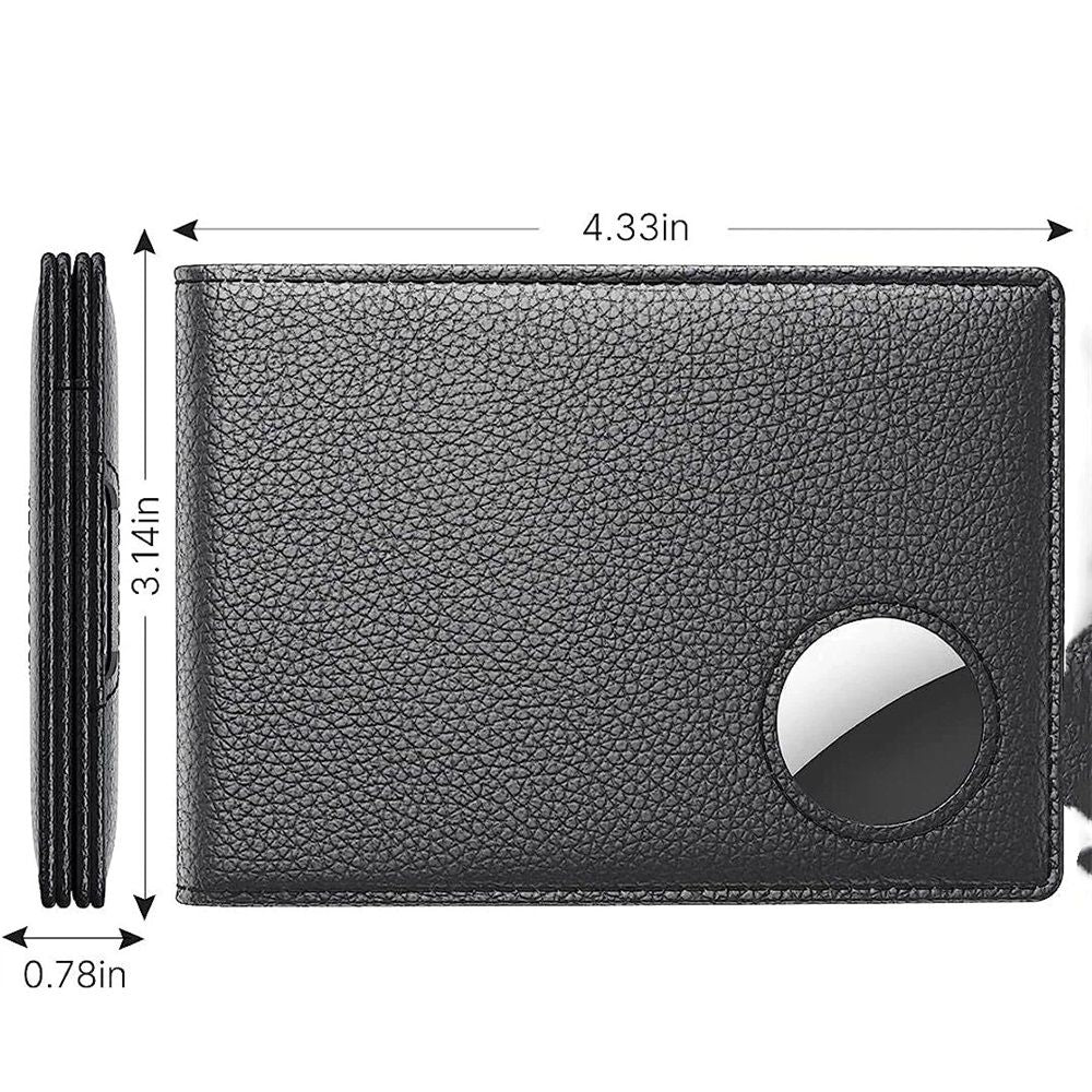 Mens Leather Wallet, Slim, RFID Blocking - Card Capacity | Bill Divider | ID Window (Black, only one bag）