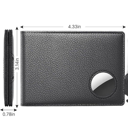 Mens Leather Wallet, Slim, RFID Blocking - Card Capacity | Bill Divider | ID Window (Black, only one bag）