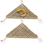 Reptile Hammock Corner Triangle 2 PCS,Natural Seagrass Fiber,Bearded Dragon Tank Accessories Habitat Decor for Lizard,Iguanas,Chameleon and Hermit Crabs