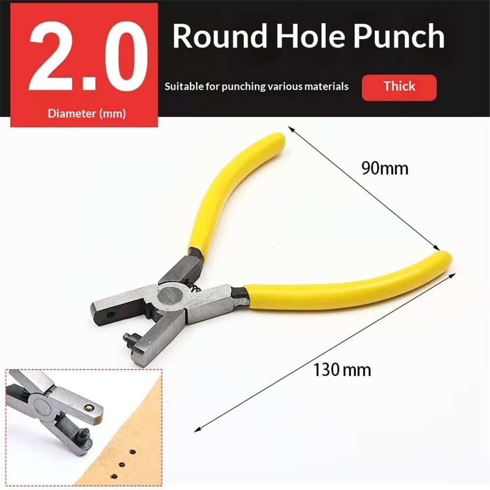 2 pack Watch Band Leather Hole Punch Plier Universal 2.0mm Shoe Strap Hole Puncher Wrist Belt Punch Hole Tool Puncher Pliers Repair Tools Suitable for Belts, Shoes, Fabric, DIY Crafts Projects