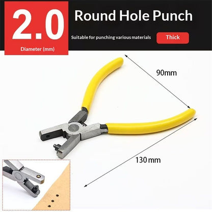 2 pack Watch Band Leather Hole Punch Plier Universal 2.0mm Shoe Strap Hole Puncher Wrist Belt Punch Hole Tool Puncher Pliers Repair Tools Suitable for Belts, Shoes, Fabric, DIY Crafts Projects